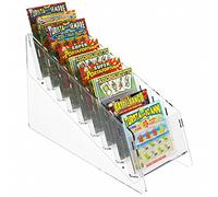 Espositore gratta e vinci da banco in plexiglass trasparente a 9 tasche Misure: 12,5 x 36 x H22 cm