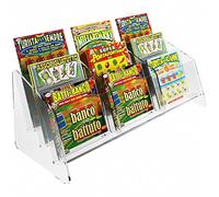 DesignPlex Espositore gratta e Vinci da banco in plexiglass Trasparente a 9 Tasche Misure: 36.5 x 15 x H14 cm