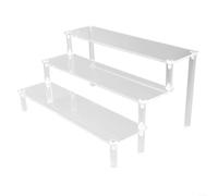 Espositore in acrilico a 3 ripiani, trasparente, per profumi, cosmetici, cosmetici, gioielli, per oggetti da collezione (3 strati da 30 cm)