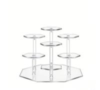 Espositore in acrilico a 7 ripiani, organizer per dessert, gioielli, torte, cosmetici, profumi, oggetti da collezione, trasparente, moderno, da scrivania, decorazione per casa e ufficio (trasparente)