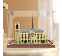 Espositore in acrilico compatibile con L*e-go 21061 modello Cattedrale di Notre Dame a Parigi, protezione, antipolvere, trasparente, compatibile con L*e-go (solo vetrina) (colore legno, 3 mm)