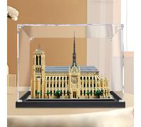 Espositore in acrilico compatibile con L*e-go 21061 modello Cattedrale di Notre Dame a Parigi, protezione, antipolvere, trasparente, compatibile con L*e-go (solo vetrina) (nero, 2 mm)