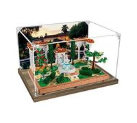 Espositore in acrilico, compatibile con Lego 10359 Fontana spagnola, organizer, scatola trasparente per scatola da esposizione 10359 (solo scatola) (base in legno da 3 mm)