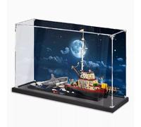 Espositore in acrilico, compatibile con Lego 21350 Jaws Killer Whale, antipolvere, trasparente, scatola portaoggetti (solo vetrina) (sfondo dipinto)