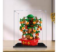 Espositore in acrilico compatibile con modello Le-go 40648 Money Tree, antipolvere, scatola trasparente, espositore (solo vetrina) (base nera 3 mm)