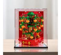Espositore in acrilico compatibile con modello Le-go 40648 Money Tree, antipolvere, scatola trasparente, espositore (solo vetrina) (specchio nero+backspray 3 mm)