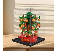 Espositore in acrilico compatibile con modello Le-go 40648 Money Tree, antipolvere, scatola trasparente, espositore (solo vetrina) (base nera 3 mm)