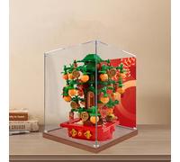 Espositore in acrilico compatibile con modello Le-go 40648 Money Tree, scatola antipolvere, scatola trasparente, espositore (solo vetrina) (base in legno+backspray 3 mm)