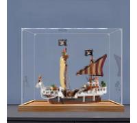 Espositore in acrilico compatibile con modello Le-go 75639 nave pirata, scatola antipolvere, scatola trasparente, espositore (solo vetrina) (base in legno 2 mm)