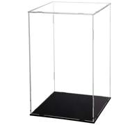 Espositore in acrilico con base nera, scatola portaoggetti per figure di anime, altamente trasparente, antipolvere, vetrina in acrilico da collezione per statua modello