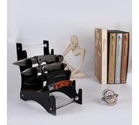 Espositore in Acrilico Nero - 6 Livelli per Coltelli a Scatto, Pieghevoli, EDC e Pugnali - Fessure a U, Supporto Opaco per Casa, Negozi o Vetrine (Nero 2set)