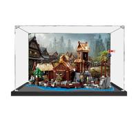 Espositore in acrilico per Le*go 21343 Viking Village Building Set, trasparente, antipolvere, compatibile con Lego 21343 (solo vetrina) (B)