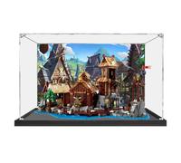 Espositore in acrilico per Le*go 21343 Viking Village Building Set, trasparente, antipolvere, compatibile con Lego 21343 (solo vetrina) (F)