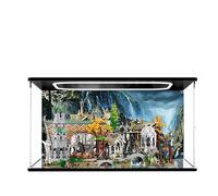 Espositore in acrilico per Lego 10316 Il Signore degli Anelli: Castello di Rivendell, scatola espositiva, antipolvere, compatibile con Lego 10316 (solo scatola espositiva) (sfondo 3 mm B)