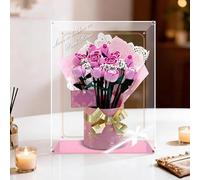 Espositore in acrilico per Lego 10374, modello di bouquet di rose rosa, antipolvere, scatola trasparente, compatibile con 10374 (solo scatola)