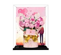 Espositore in acrilico per Lego 10374 modello rosa rosa, scatola trasparente antipolvere, compatibile con modello Lego 10374 (modello non incluso) (sfondo-C)