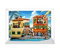 Espositore in acrilico per Lego 21359 edifici di città balneari italiane, scatola antipolvere, scatola trasparente, scatola da esposizione compatibile con 21359 (solo scatola) (sfondo bianco da 3 mm)