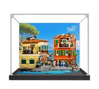 Espositore in acrilico per Lego 21359 Riviera Italiana Seaside Town Street Scene, scatola antipolvere, scatola trasparente, scatola da esposizione compatibile con 21359 (solo scatola) (sfondo 3 mm A)