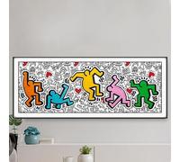 Espositore in acrilico per Lego 31216 Keith Haring Dancing Little Man, trasparente, antipolvere, compatibile con Lego 31216 (solo vetrina) (sfondo 3 mm B)