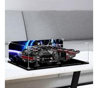 Espositore in acrilico, per Lego 75389 Dark Millennium Falcon, antipolvere, trasparente, da collezione, (solo espositore) (base nera)