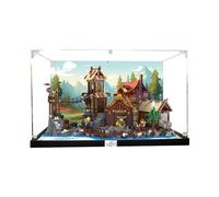 Espositore in acrilico per Lego Ideas 21343, villaggio vichingo, antipolvere, compatibile con Lego, modello vetrina regalo (sfondo B (49 x 30 x 32)