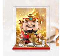 Espositore in acrilico per modello Le-go 40864 Dio della ricchezza, scatola di visualizzazione antipolvere (solo scatola espositiva) (sfondo 3mm-B)