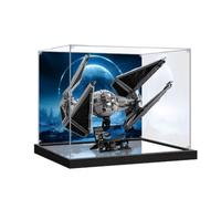 Espositore in acrilico per modello Lego 75382 Interceptor, scatola trasparente antipolvere, compatibile con il modello Lego 75382 (modello non incluso) (base a specchio+sfondo)