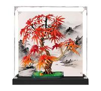 Espositore in acrilico per piante bonsai Lego 10348 di acero rosso, antipolvere, scatola trasparente, scatola da esposizione compatibile con 10348 (solo scatola) (sfondo da 3 mm)