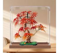 Espositore in acrilico per piante bonsai Lego 10348, in acero rosso, antipolvere, scatola trasparente, compatibile con 10348 (solo scatola) (2 mm)