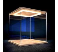 Espositore in acrilico trasparente, 25 cm x 25 cm x 20 cm, perfetta per mini figure, blocchi da costruzione, giocattoli, mostra i tuoi oggetti da collezione con una protezione elegante