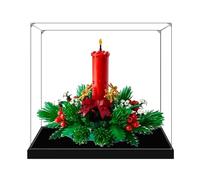 Espositore in acrilico trasparente per Lego 40743 modello di candela natalizia, scatola trasparente, scatola portaoggetti, scatola antipolvere (modello non incluso) (base nera 2 mm)