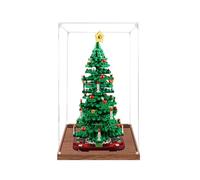 Espositore in acrilico trasparente per modello Le-go 40573 albero di Natale, scatola trasparente, scatola portaoggetti, scatola espositiva, compatibile con modello 40573 (solo vetrina) (base in legno