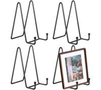 Espositore in ferro, 4 pezzi, supporto per piastra metallica, supporto per cornice in metallo da 6 pollici, supporto per piastra metallica, cavalletto espositore per foto artistiche, libri, quadri e a