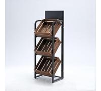 Espositore in legno 3/4 piani per snack e prodotti, vendita al dettaglio | Grande scaffale multistrato per supermercato, cucina, cipolle e patate(A-3 Tier)