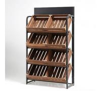 Espositore in legno 3/4 piani per snack e prodotti, vendita al dettaglio | Grande scaffale multistrato per supermercato, cucina, cipolle e patate(F-4 Tier)