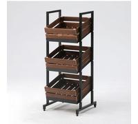 Espositore in legno 3/4 piani per snack e prodotti, vendita al dettaglio | Grande scaffale multistrato per supermercato, cucina, cipolle e patate(D-3 Tier)