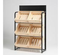 Espositore in legno 3/4 piani per snack e prodotti, vendita al dettaglio | Grande scaffale multistrato per supermercato, cucina, cipolle e patate(G-3 Tier)