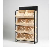 Espositore in legno 3/4 piani per snack e prodotti, vendita al dettaglio | Grande scaffale multistrato per supermercato, cucina, cipolle e patate(E-4 Tier)