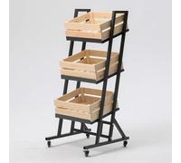 Espositore in legno 3/4 piani per snack e prodotti, vendita al dettaglio | Grande scaffale multistrato per supermercato, cucina, cipolle e patate(E-3 Tier)