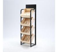Espositore in legno 3/4 piani per snack e prodotti, vendita al dettaglio | Grande scaffale multistrato per supermercato, cucina, cipolle e patate(C-4 Tier)