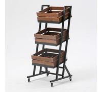 Espositore in legno 3/4 piani per snack e prodotti, vendita al dettaglio | Grande scaffale multistrato per supermercato, cucina, cipolle e patate(F-3 Tier)