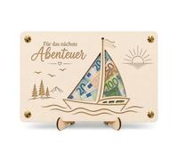 Espositore in legno a forma di barca a vela, idea regalo