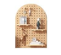 Espositore in legno marrone per eventi e vendita al dettaglio modulare da parete e espositore per merci per mostre artigianali e fiere 60 x 119 cm
