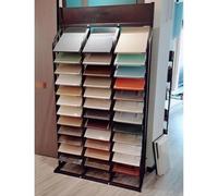 Espositore in Legno per Campioni | Espositore in Metallo per Piastrelle da Pavimento con 36 Scomparti | Supporto per Vetro/Pietra | Soluzione di stoccaggio 52,4" x17,7 per Showroom
