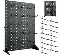 Espositore in metallo con 15 ganci per pannello forato, accessori, pannelli forati da scrivania, espositore per merci per vendere accessori, venditori ed eventi, mostre e fiere artigianali al