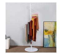 Espositore in metallo per sciarpa, autoportante, per scialle e hijab, con design a spirale per risparmiare spazio (bianco, 42 cm x 150 cm)
