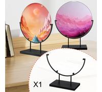 Espositore in vetro fuso con base in ceramica nera per targhe fotografiche