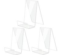 Espositore Libri, 3 Pezzi Plexiglass, Leggio Acrilico, Supporto Trasparente in Plastica per Cucina, Ristorante, Libreria, Bar, Poster, Menù