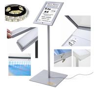 ESPOSITORE LUCE LED DA ESTERNO PORTA MENU DA PAVIMENTO ILLUMINATO FORMATO 1XA4