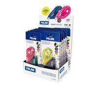 Espositore Milan Pocket Acid di 24 nastri correttivi in blister da 2 unità. 4,2 mm x 5 m - Correzione a secco - Veloce, NEW